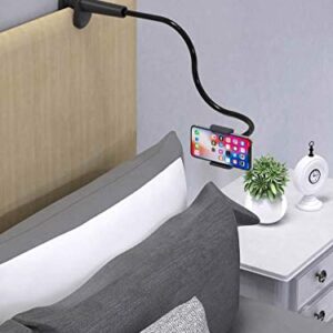Eaxxfly Gooseneck Bed Phone Holder Mount, Flexible Long Arm Clip Clamp for Desk, Bendy Lazy Bracket Bedside Stand, for iPhone 11 Pro Xs Max XR X 8 7 6 Plus Samsung S20 S10 S9 S8 Plus GPS