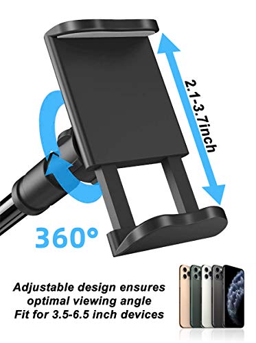 Eaxxfly Gooseneck Bed Phone Holder Mount, Flexible Long Arm Clip Clamp for Desk, Bendy Lazy Bracket Bedside Stand, for iPhone 11 Pro Xs Max XR X 8 7 6 Plus Samsung S20 S10 S9 S8 Plus GPS