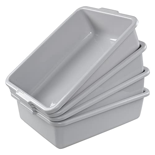 Sosody 24 L Plastic Commercial Bus Tubs, Large Utility Bus Boxes, 4-Pack