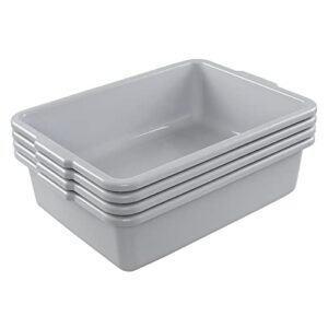 Sosody 24 L Plastic Commercial Bus Tubs, Large Utility Bus Boxes, 4-Pack