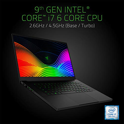 Razer Blade 15 Gaming Laptop: Intel Core i7-9750H 6 Core, NVIDIA GeForce GTX 1660 Ti, 15.6" FHD 144Hz, 16GB RAM, 256GB SSD, CNC Aluminum, Chroma RGB Lighting, Thunderbolt 3, 9th Gen i7-9750H