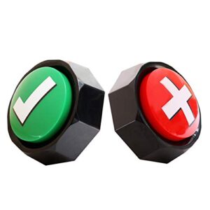 ajoy anliky answer buzzers, sound buttons, set of 2 assorted colored buzzers, easy buttons judge right or wrong, talking buttons, used for game interaction,contains 2aaa batteries.