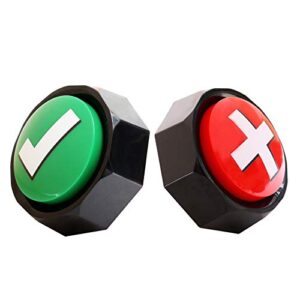 AJOY ANLIKY Answer Buzzers, Sound Buttons, Set of 2 Assorted Colored Buzzers, Easy Buttons Judge Right or Wrong, Talking Buttons, Used for Game Interaction,Contains 2AAA Batteries.