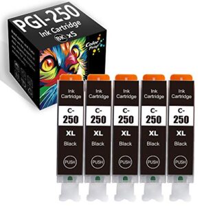 5-pack colorprint compatible pgi250xl black ink cartridge replacement for canon 250 pgi-250xl pgi250 xl ink cartridge fit for pixma mg5420 mg5520 mg5620 mg6320 mg6320 mg6420 mg7120 mx722 mx922 printer