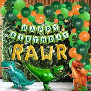 dinosaur balloon garland kit for boys girls rawr balloon arch dinosaur 1st 2nd 3rd birthday party decorations supplies dino happy birthday banner t-rex balloons