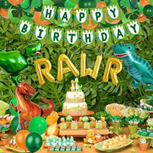 Dinosaur Balloon Garland Kit for Boys Girls Rawr Balloon Arch Dinosaur 1st 2nd 3rd Birthday Party Decorations Supplies Dino Happy Birthday Banner T-Rex Balloons