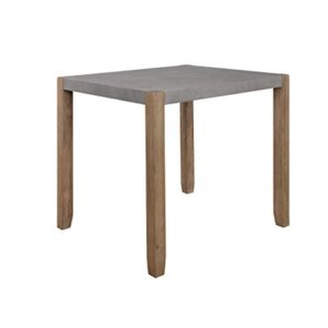 Alaterre Furniture Newport 36" H Faux Concrete and Wood Counter Height Dining Table