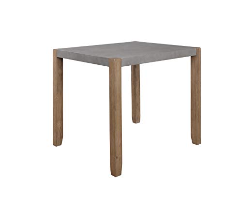 Alaterre Furniture Newport 36" H Faux Concrete and Wood Counter Height Dining Table