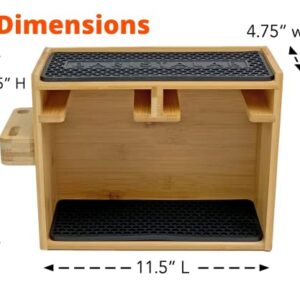 Barista Lab Stand for AeroPress® Bamboo Organizer for Wall, Counter or In-Cabinet Storage Holds Filters, Cups and Accessories With Precision Fit Silicone Dripper Mats