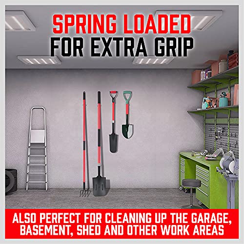 19-Piece Garden Tool Holder Set - Wall Mount Shovel Holder, Broom Holder, Rake Holder, Garage Hook & Tool Holder Set, Garage Organizer, Wall Organizer, Utility Storage, Utility Hanger Clips & U-Hooks