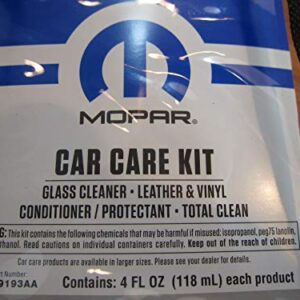 Mopar Car Care Kit Including Glass Leather & Vinyl & All Purpose Cleaners OEM