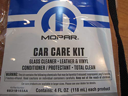 Mopar Car Care Kit Including Glass Leather & Vinyl & All Purpose Cleaners OEM