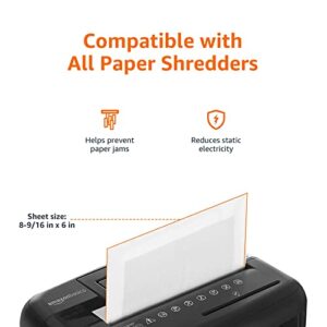 Amazon Basics 8-Sheet High-Security Micro-Cut Shredder with Pullout Basket and Paper Shredder Sharpening & Lubricant Sheets - Pack of 24