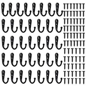36 pieces wall mounted hook/single coat hanger and 72 pieces screws (black)
