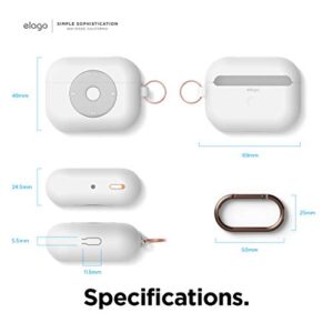 elago AW6 Case Compatible with AirPods Pro Case Cover, Retro Classic Music Player Design Case with Keychain, Durable Silicone, Classic Design [US Patent Registered] (White)