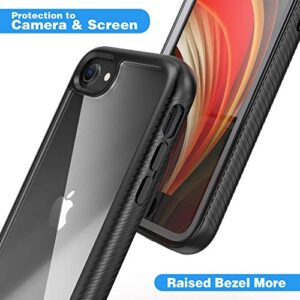IDweel iPhone SE 2020 Case,iPhone SE 3nd Generation Case 2022,iPhone 8 & 7 Case,Full-Body Durable Shock Absorption Case with Build in Screen Protector Heavy Duty Shock Resistant Hard Cover,Black