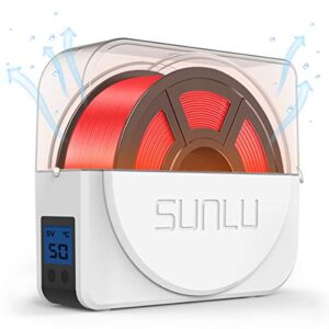 sunlu filament dryer box with fan for 3d printer filament, upgraded filament dehydrator storage box for 3d filament 1.75 2.85 3.00mm, keeping filament dry during 3d printing, s1 plus, white