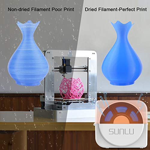 SUNLU Filament Dryer Box with Fan for 3D Printer Filament, Upgraded Filament Dehydrator Storage Box for 3D Filament 1.75 2.85 3.00mm, Keeping Filament Dry During 3D Printing, S1 Plus, White