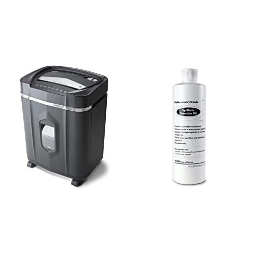 Aurora AU1210MA Professional Grade High Security 12-Sheet Micro-Cut Paper/CD and Credit Card/ 60 Minutes Continuous Run Time Shredder & SL16 Professional Grade Synthetic Shredder Oil