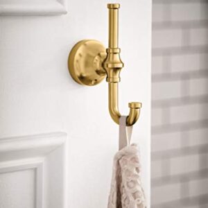 Moen YB0503BG Colinet Traditional Double Robe Hook, Brushed Gold