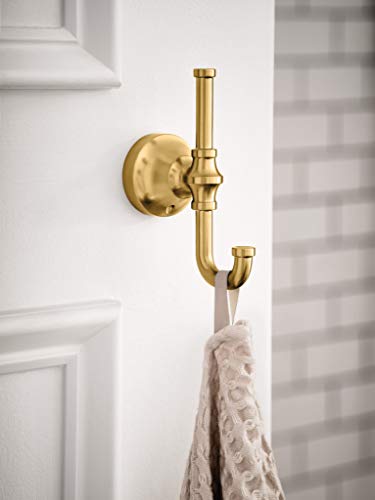 Moen YB0503BG Colinet Traditional Double Robe Hook, Brushed Gold