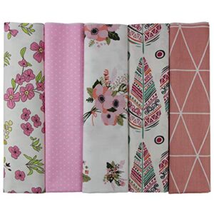 aufodara 5pcs cotton craft fabric bundles patterns textile patchwork tissue, quilting fabric, 19.7"x19.7" pre-cut fabric squares for diy crafts sewing quilting scrapbooking (#-55-b)
