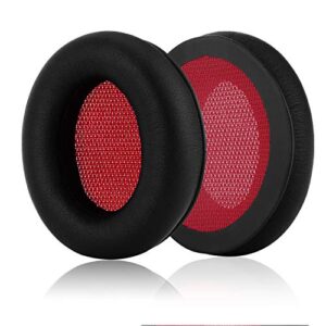 Jecobb Listen Earpads Replacement Ear Cushion Pads with Protein Leather and Memory Foam for Focal Listen Wireless Over Ear Headphones ONLY (NOT FIT Focal Other Series) (Black/Red)