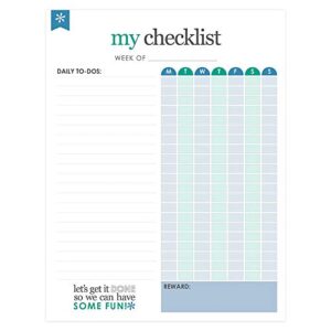 erin condren colorful kids checklist notepad - 25 pages (7.5" x 10") teaches organization with color coded layout, reward chart, to do list on premium paper