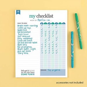 Erin Condren Colorful Kids Checklist Notepad - 25 Pages (7.5" x 10") Teaches Organization with Color Coded Layout, Reward Chart, to Do List on Premium Paper