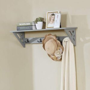 alaterre furniture coventry 36" w coat hook with shelf, gray