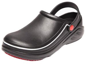 men and women's non-slip nursing chef shoes oil water resistant safety working shoes for kitchen garden bathroom (7 men / 8 women / 9.65″, 39 black)