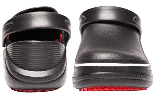 Men and Women's Non-Slip Nursing Chef Shoes Oil Water Resistant Safety Working Shoes for Kitchen Garden Bathroom (7 Men / 8 Women / 9.65″, 39 Black)