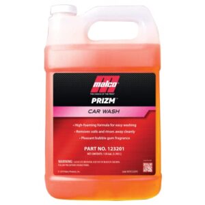 malco prizm car wash – hard-working, high-foaming automotive cleaner/formulated to remove soils and rinse away cleanly/excellent cleaning performance and value / 1 gallon (123201)