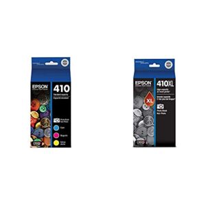 epson t410520-s claria premium multipack ink,photo black and color combo pack & 410xl photo black ink cartridge, high capacity (t410xl120)