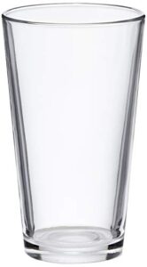 amazon basics pint pub beer glasses, 16-ounce, set of 6, clear
