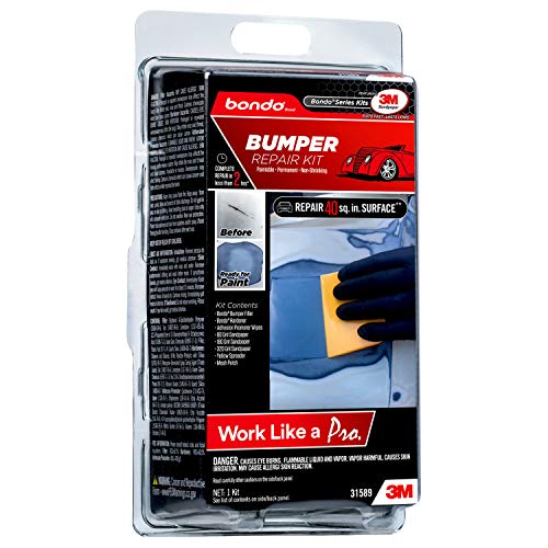 Bondo Bumper Repair Kit, Paintable - Permanent - Non-Shrinking Repair in Less Than Two Hours, 1 Kit