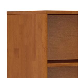 SIMPLIHOME Harper SOLID HARDWOOD 60 inch x 24 inch Mid Century Modern Bookcase with Storage in Teak Brown with 1 Drawer and 4 Shelves, for the Living Room, Study and Office