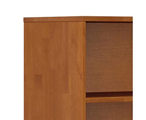 SIMPLIHOME Harper SOLID HARDWOOD 60 inch x 24 inch Mid Century Modern Bookcase with Storage in Teak Brown with 1 Drawer and 4 Shelves, for the Living Room, Study and Office