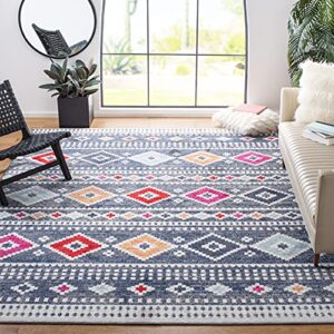 safavieh adirondack collection 8' x 10' grey/beige adr221f moroccan boho non-shedding living room bedroom dining home office area rug