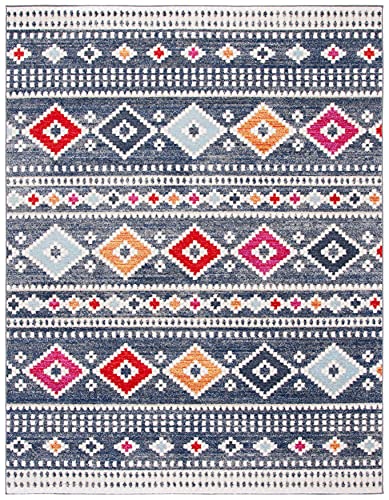 SAFAVIEH Adirondack Collection 8' x 10' Grey/Beige ADR221F Moroccan Boho Non-Shedding Living Room Bedroom Dining Home Office Area Rug