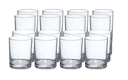 Amazon Basics Admiral 16-Piece Old Fashioned and Coolers Glass Drinkware Set