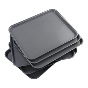 readsky 6 pack plastic serving tray, fast food plastic trays, deep gray