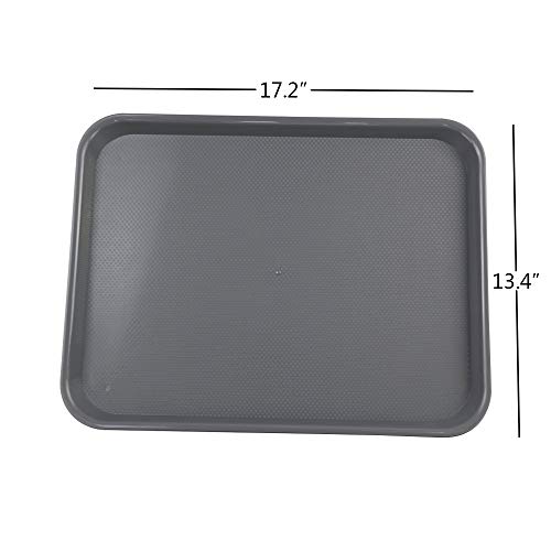 Readsky 6 Pack Plastic Serving Tray, Fast Food Plastic Trays, Deep Gray