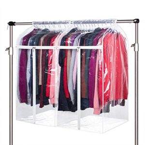 zilink clear garment bags for storage 40 inch (2 pack) hanging garment rack cover suit bags organizer hanging clothes cover for suit coats jackets dress storage