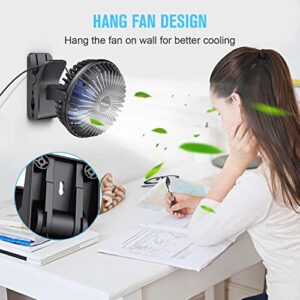 BESKAR USB Clip on Fan, Portable Small Fan with Cord Powered, 3 Speeds Strong Airflow, with Sturdy Clamp, Quiet Personal Desk Fan