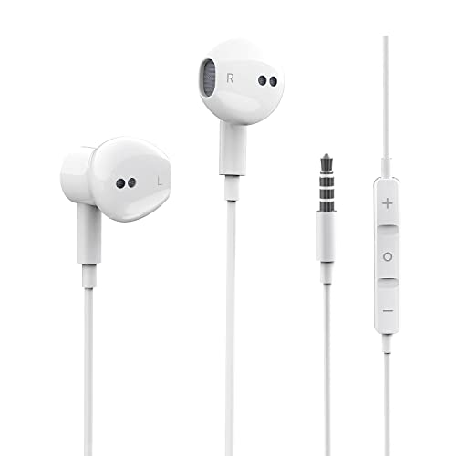 Wired Earbuds/Earphones, In Ear Headphones 3.5mm Jack, Wired Headphones with Microphone and Volume Control High Sound Quality Compatible with iPhone 6s/6/5s/Android/Laptop/PC Most 3.5mm Audio Devices