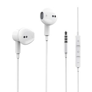 wired earbuds/earphones, in ear headphones 3.5mm jack, wired headphones with microphone and volume control high sound quality compatible with iphone 6s/6/5s/android/laptop/pc most 3.5mm audio devices