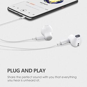 Wired Earbuds/Earphones, In Ear Headphones 3.5mm Jack, Wired Headphones with Microphone and Volume Control High Sound Quality Compatible with iPhone 6s/6/5s/Android/Laptop/PC Most 3.5mm Audio Devices