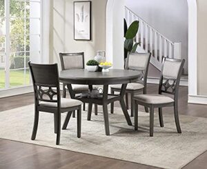 new classic furniture mitchell 5-piece dining set with 1 table and 4 chairs, gray