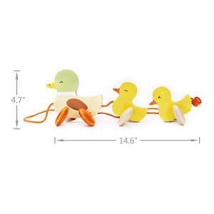 Classic World Pull Along Walking Toys, Wooden Pull Duck Toy for Baby Toddler